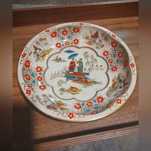 Vintage 1971 Daher Decorated Ware 10" Round Metal Tin Tray Bowl England